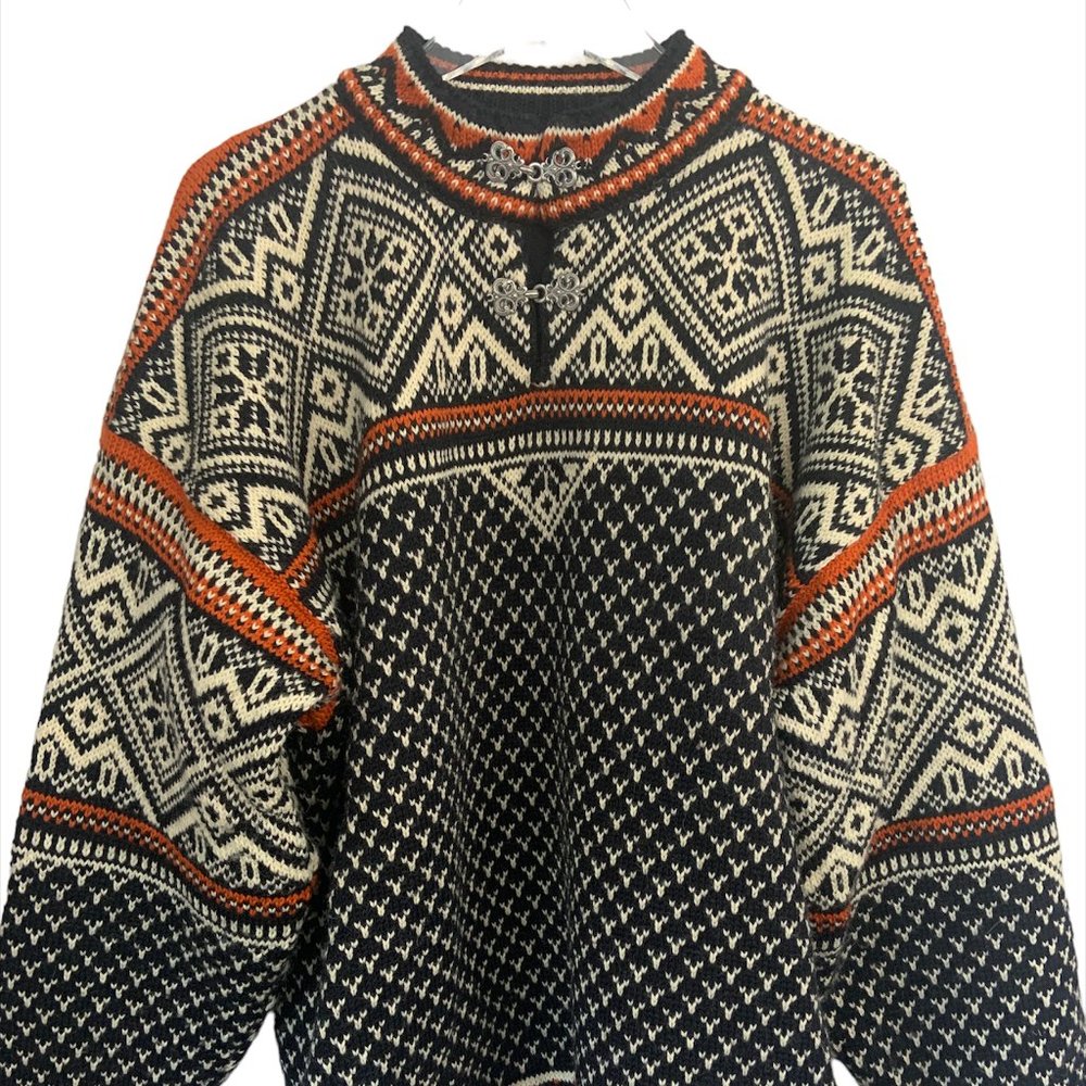 Vtg Dale Of Norway Sweater Wind Stopper Gore Lined Pullover 100% Wool Knit Sz XL